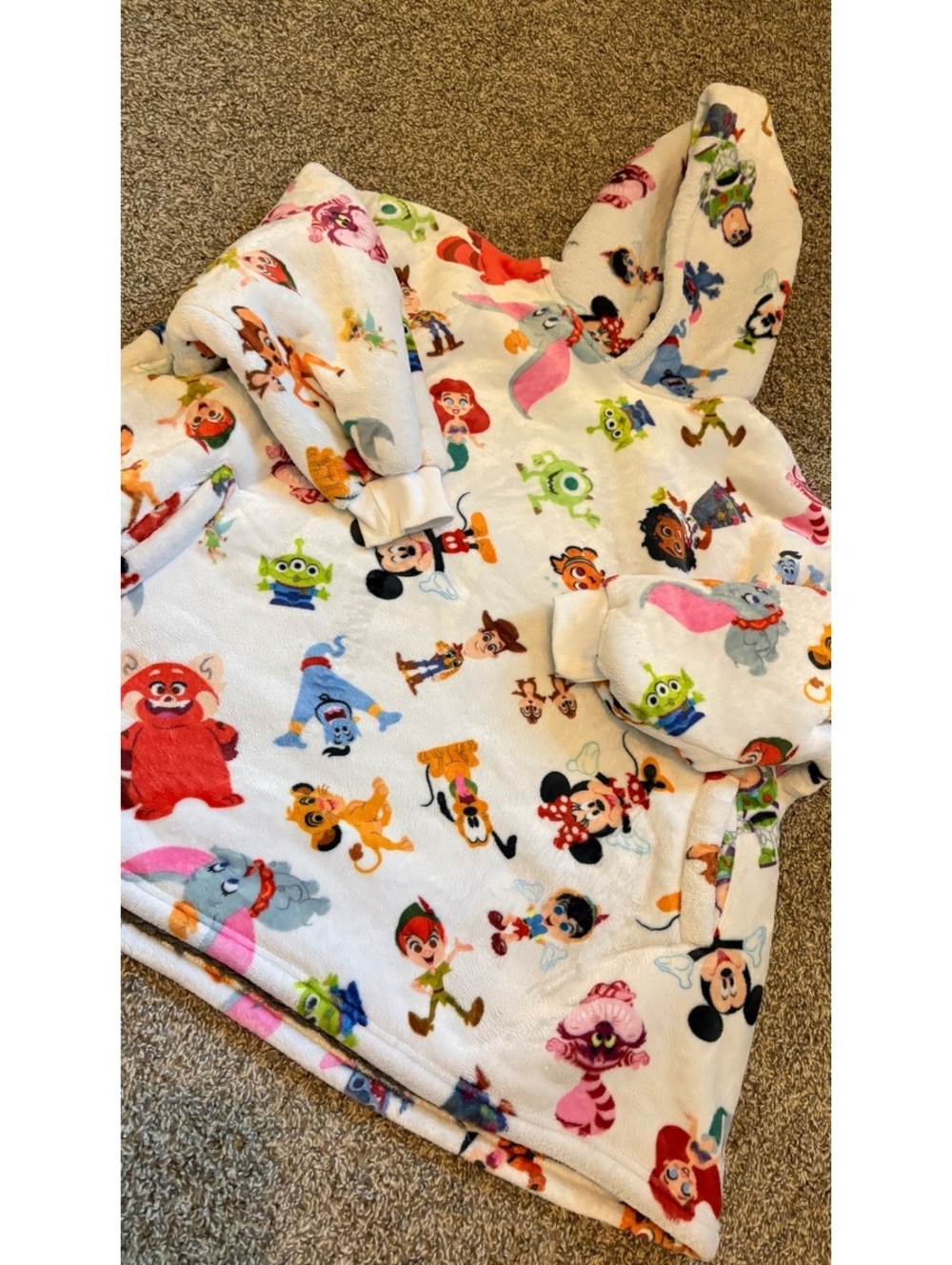 Disney 100 Characters Plush Hoodie with Ears - One Size